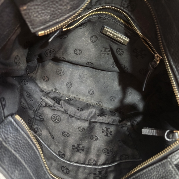 Tory Burch Thea Black Pebbled Leather Tote with Tassels - Picture 11 of 13